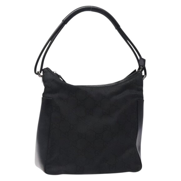 GUCCI GG Canvas Shoulder Bag Nylon Black Silver 001 3766 Auth BA4115 - Picture 1 of 16